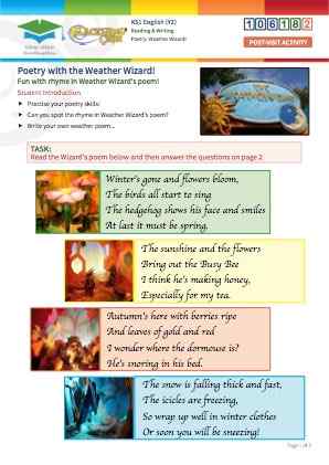 Click to view Resource 106182 Weather Wizard: Create your own weather-based poem!