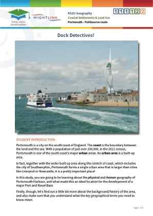Click to view Resource 111122 Dock Detectives! Coastal Settlements and Land Use (Portsmouth - Fishbourne route)